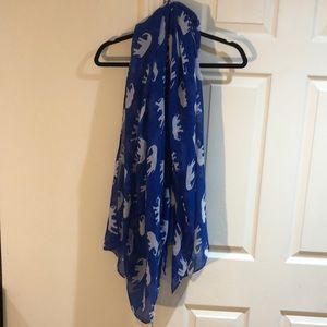 🐘 Blue Scarf with White Elephants!🐘